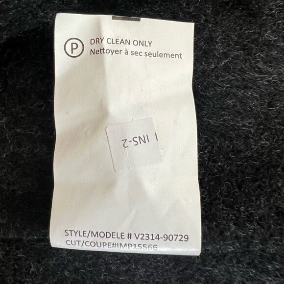 Vince. Women’s Sherpa Boucle Double Breasted Dark Carbon Charcoal Wool Coat Sz S - Picture 9 of 11